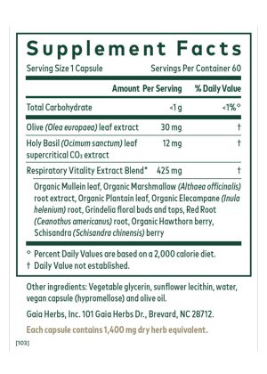 Daily Lung Formula - Herbal supplement for respiratory and lung health with Mullein, Plantain, and Elecampane.