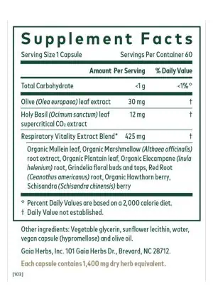Daily Lung Formula - Herbal supplement for respiratory and lung health with Mullein, Plantain, and Elecampane.