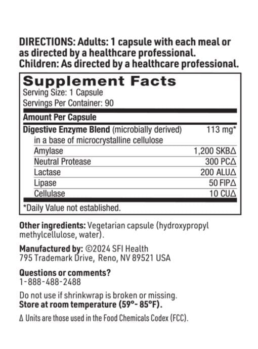 Digestive Enzymes - A microbial-based enzyme blend for protein, fat, and carb digestion.