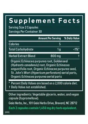 Echinacea Goldenseal - A blend of Echinacea, Goldenseal, and St. John's Wort for immune and respiratory health.