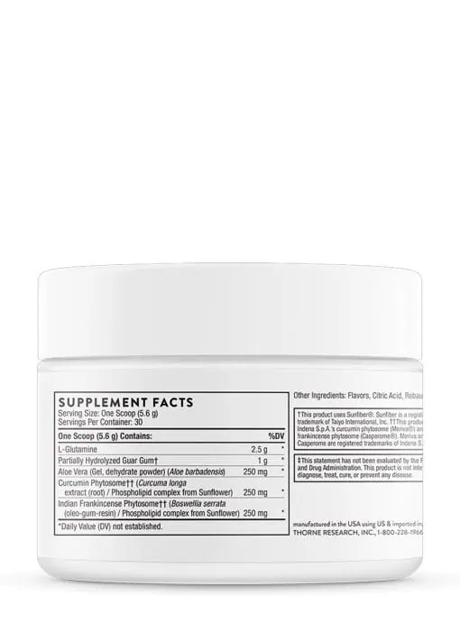 Thorne EnteroMend (5.9 oz Orange-Vanilla) - gut health supplement powder for digestive support.