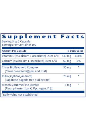 Ester-C Bio - A synergistic blend of buffered Vitamin C and bioflavonoids for immune and connective tissue support.