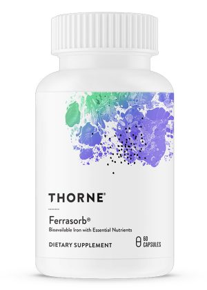 Thorne Ferrasorb - A non-constipating iron supplement with active B vitamins and vitamin C for energy.