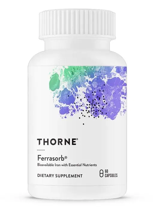 Thorne Ferrasorb - A non-constipating iron supplement with active B vitamins and vitamin C for energy.