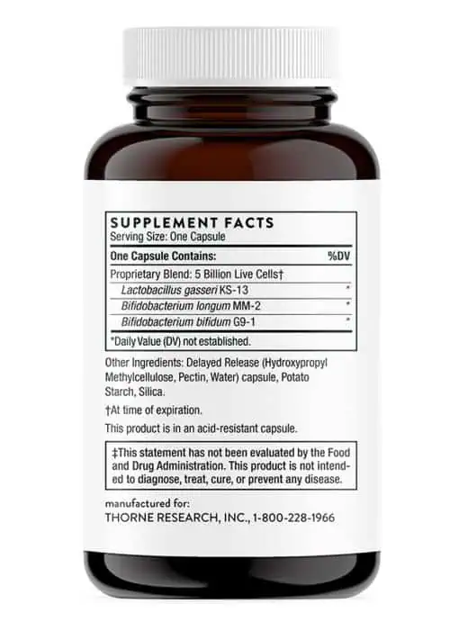Thorne FloraMend Prime Probiotic (30 Capsules) - shelf-stable probiotic for GI support and metabolism.