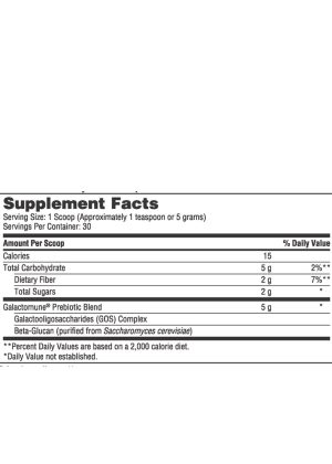 Galactomune Powder - A prebiotic blend with GOS and Beta-Glucan to support a healthy microbiota.