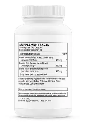 Thorne Ginseng Plus (60 Capsules) - nootropic supplement for stress, energy, and cognitive function.