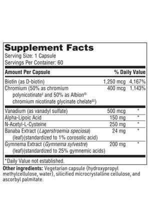 GlucoThera - A comprehensive blend of nutrients and botanicals for healthy glucose metabolism.