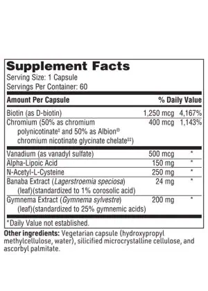 GlucoThera - A comprehensive blend of nutrients and botanicals for healthy glucose metabolism.