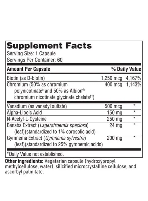 GlucoThera - A comprehensive blend of nutrients and botanicals for healthy glucose metabolism.