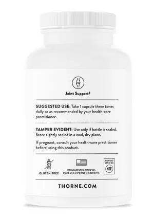 Thorne Glucosamine & Chondroitin (90 Capsules) - Joint support supplement with glucosamine and chondroitin sulfate for cartilage and mobility.