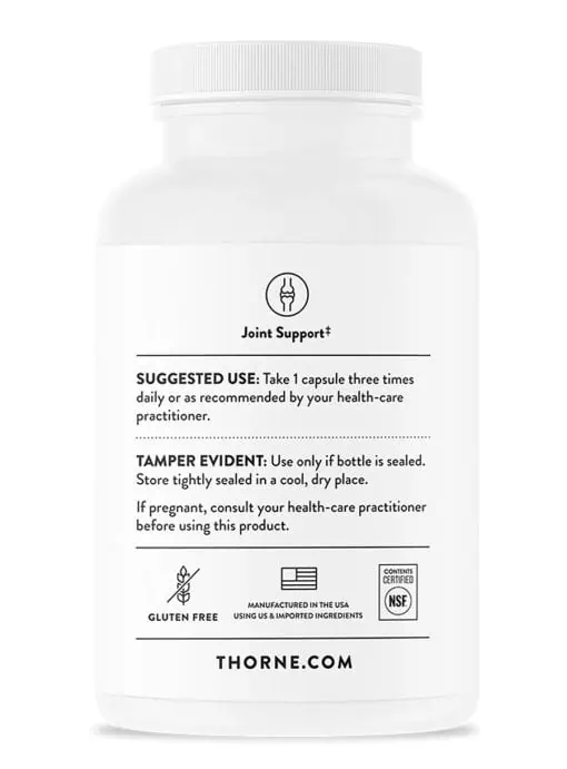 Thorne Glucosamine & Chondroitin (90 Capsules) - Joint support supplement with glucosamine and chondroitin sulfate for cartilage and mobility.
