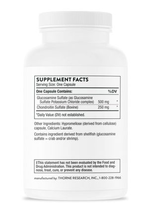 Thorne Glucosamine & Chondroitin (90 Capsules) - Joint support supplement with glucosamine and chondroitin sulfate for cartilage and mobility.