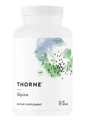 Thorne Glycine (250 Capsules) - 1g amino acid supplement for sleep, stress, and detoxification support.