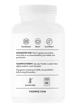 Thorne Glycine (250 Capsules) - 1g amino acid supplement for sleep, stress, and detoxification support.