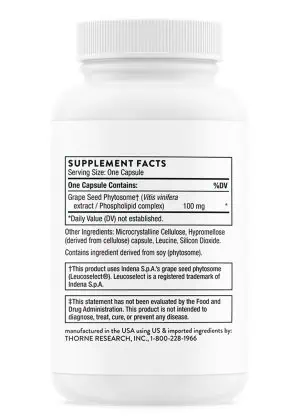 Thorne O.P.C.-100 - A grape seed phytosome supplement for circulation, skin, and antioxidant support.