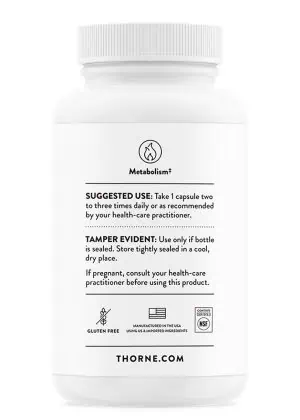 Thorne Green Tea Phytosome (60 Capsules) - decaffeinated EGCG supplement for metabolism and antioxidant support.