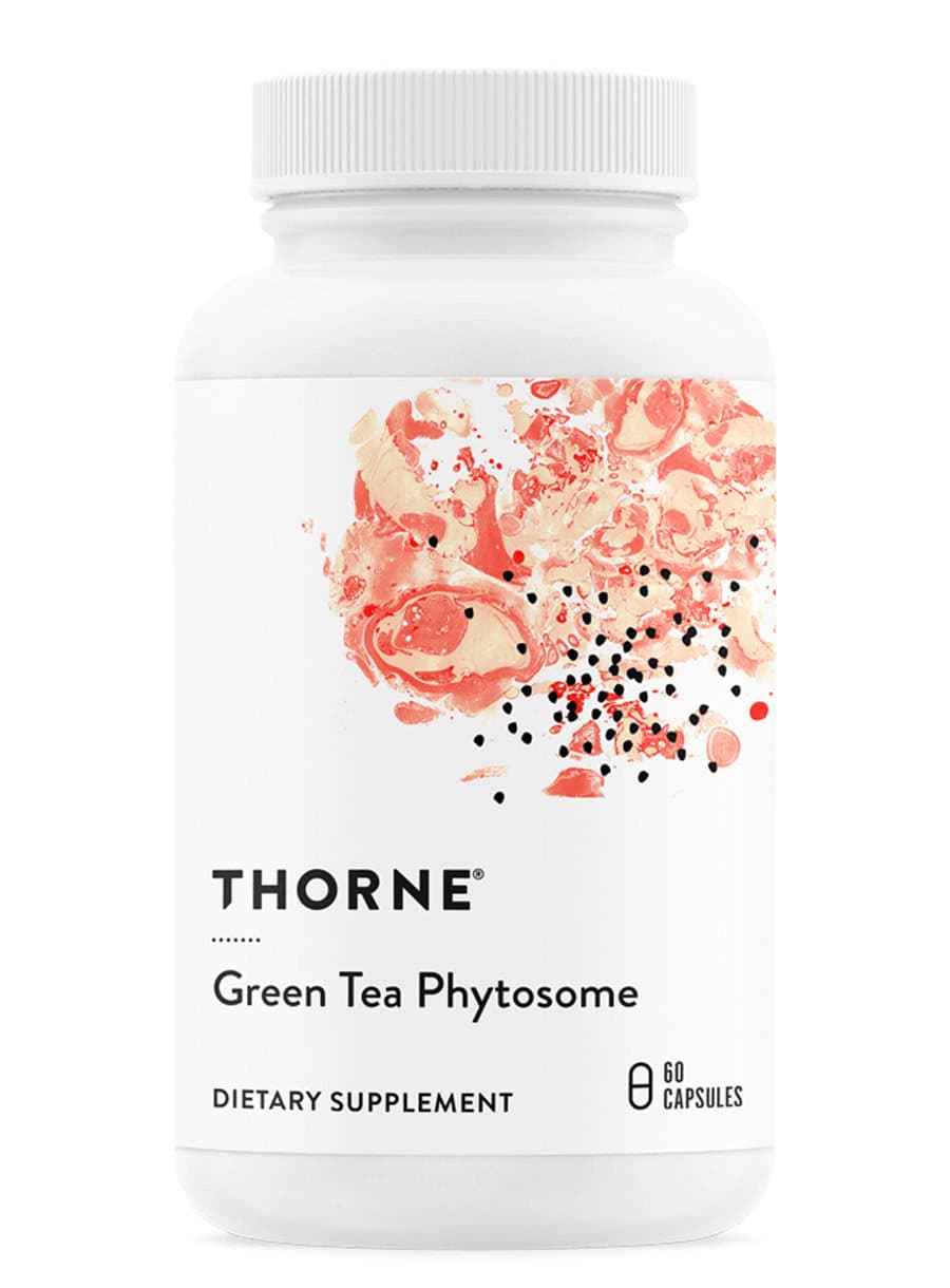 Thorne Green Tea Phytosome (60 Capsules) - decaffeinated EGCG supplement for metabolism and antioxidant support.