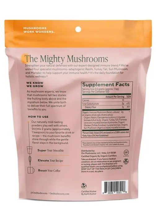 Immune Organic Mushroom Powder Helps support vibrant immune health