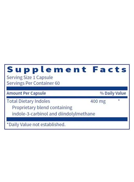 SFI Health Indole Forté - I3C and DIM supplement for healthy estrogen metabolism.