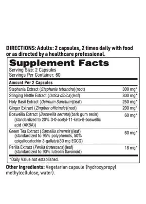 InflammoHealth - A multi-botanical formula with Boswellia and Holy Basil to support a healthy inflammatory response.