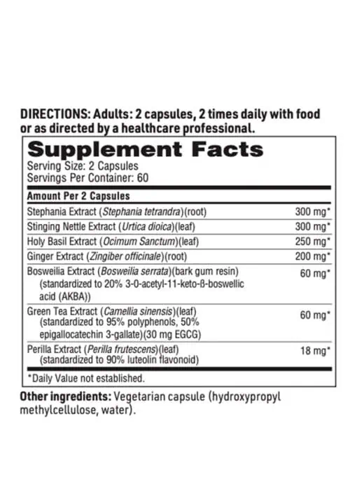 InflammoHealth - A multi-botanical formula with Boswellia and Holy Basil to support a healthy inflammatory response.