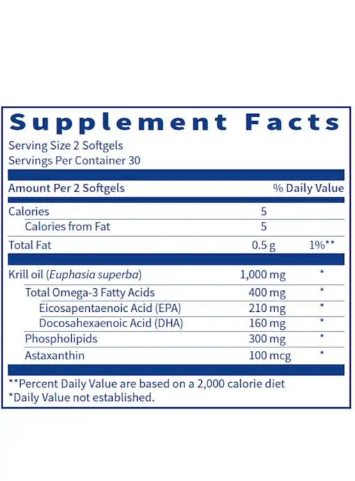 Krill Oil - A high-quality source of omega-3 EPA, DHA, and phospholipids with astaxanthin.