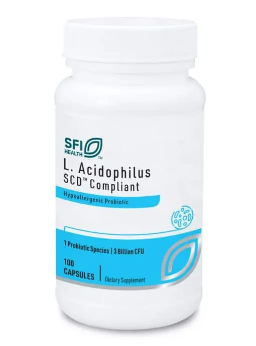 L. Acidophilus - 3 billion CFU probiotic in a SCD™ compliant formula for intestinal health.