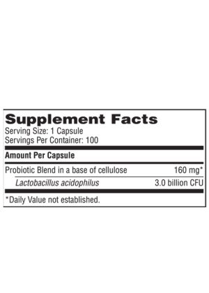 L. Acidophilus - 3 billion CFU probiotic in a SCD™ compliant formula for intestinal health.