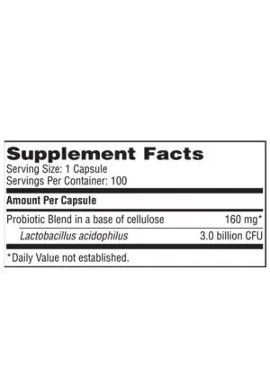 L. Acidophilus - 3 billion CFU probiotic in a SCD™ compliant formula for intestinal health.
