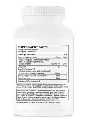 Thorne Perfusia Plus - L-Arginine and antioxidant formula for nitric oxide, circulation, and heart health support.