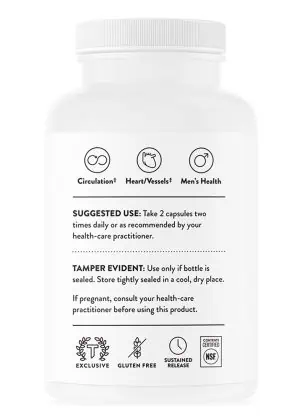 Thorne L-Arginine Sustained Release - A time-release L-arginine supplement for nitric oxide, circulation, and heart health.