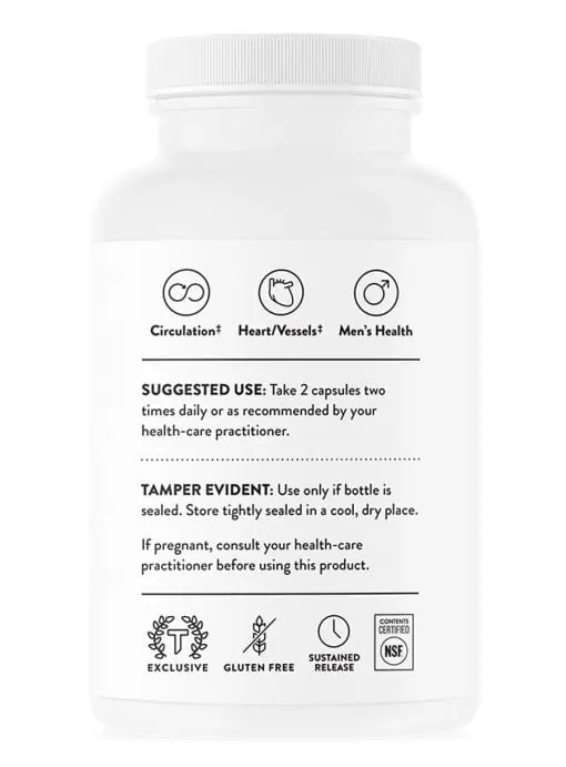 Thorne L-Arginine Sustained Release - A time-release L-arginine supplement for nitric oxide, circulation, and heart health.