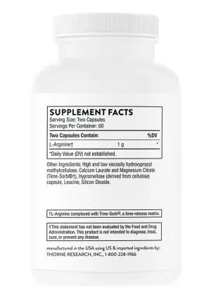 Thorne L-Arginine Sustained Release - A time-release L-arginine supplement for nitric oxide, circulation, and heart health.