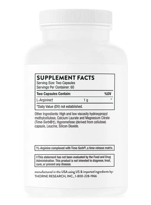 Thorne L-Arginine Sustained Release - A time-release L-arginine supplement for nitric oxide, circulation, and heart health.
