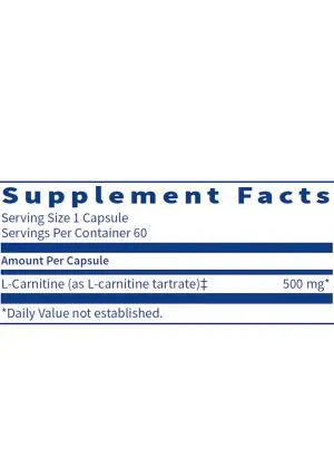 L-Carnitine Tartrate - 500mg of stable Carnipure® L-Carnitine for energy and metabolism.