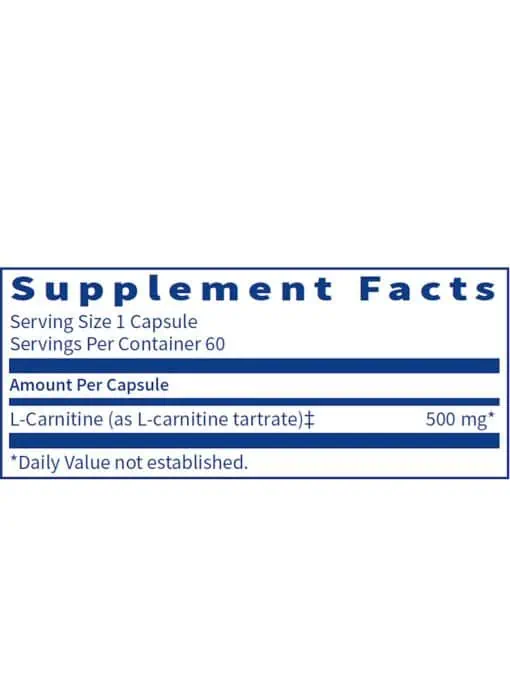 L-Carnitine Tartrate - 500mg of stable Carnipure® L-Carnitine for energy and metabolism.