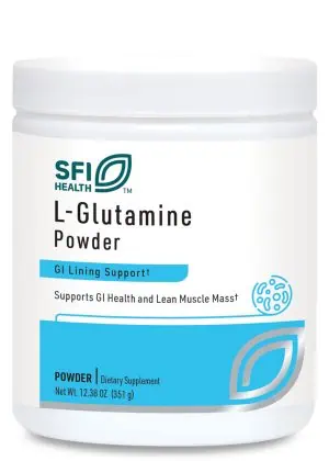 L-Glutamine Powder - 5g of pure L-Glutamine to support intestinal and muscle health.