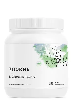 Thorne L-Glutamine Powder (18.7 oz) - NSF Certified amino acid powder for gut health, muscle recovery, and immune support.