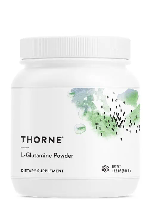 Thorne L-Glutamine Powder (18.7 oz) - NSF Certified amino acid powder for gut health, muscle recovery, and immune support.