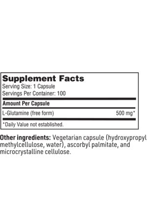 SFI Health L-Glutamine - 500mg free form L-Glutamine for GI health and lean muscle support.