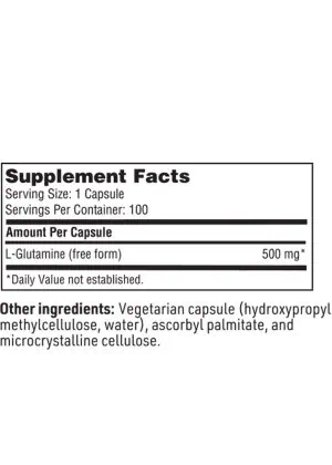 SFI Health L-Glutamine - 500mg free form L-Glutamine for GI health and lean muscle support.