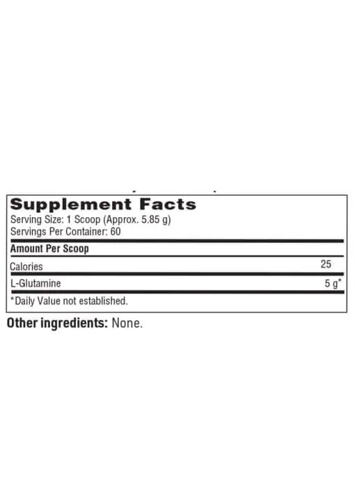L-Glutamine Powder - 5g of pure L-Glutamine to support intestinal and muscle health.