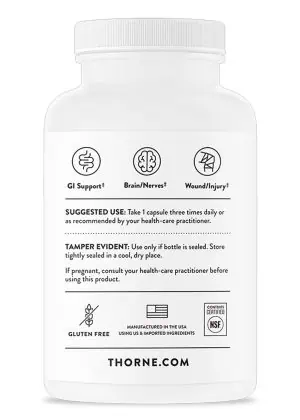 Thorne L-Glutamine - Amino acid supplement for gut health, immune function, and muscle recovery.