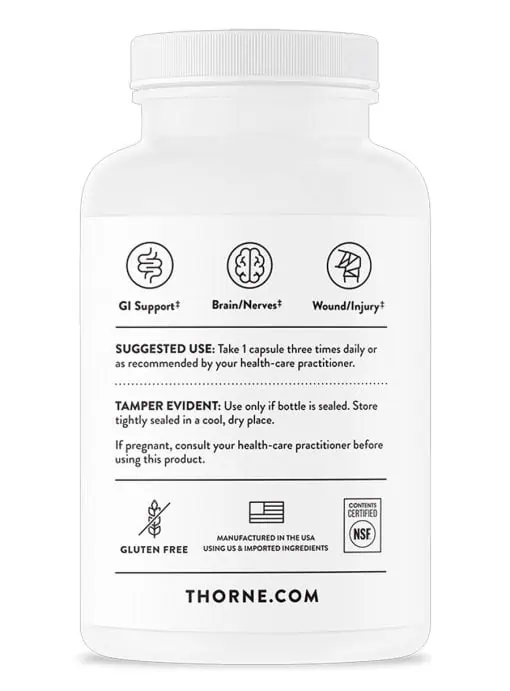 Thorne L-Glutamine - Amino acid supplement for gut health, immune function, and muscle recovery.