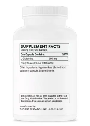Thorne L-Glutamine - Amino acid supplement for gut health, immune function, and muscle recovery.