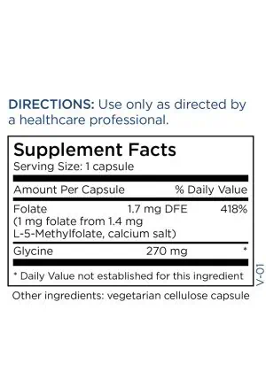 MethylPro L-Methylfolate 1 mg - Active folate with glycine for foundational methylation support.