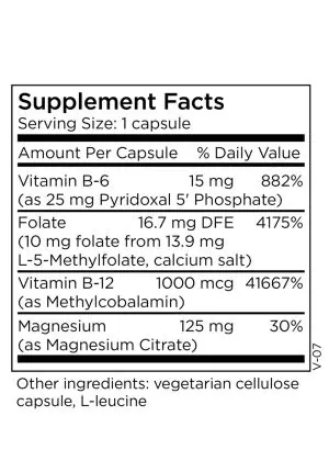 MethylPro L-Methylfolate 10 mg + Cofactors - Active folate with B6, B12, and Magnesium for advanced methylation support.