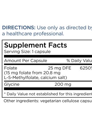 MethylPro L-Methylfolate 15 mg - High-potency active folate with glycine for advanced methylation support.