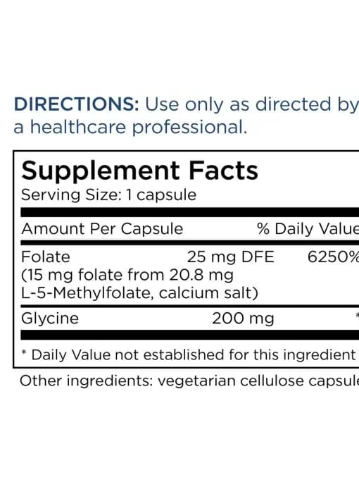 MethylPro L-Methylfolate 15 mg - High-potency active folate with glycine for advanced methylation support.